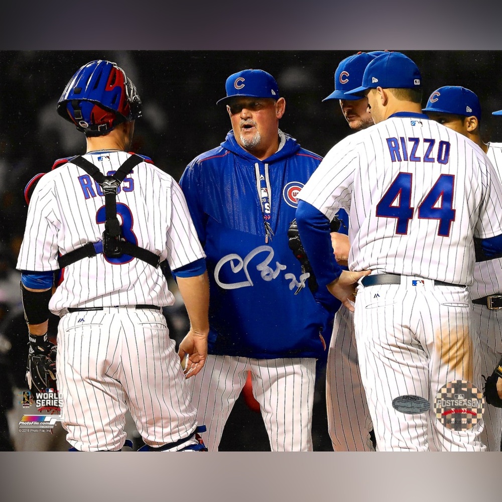 Chris Bosio Chicago Cubs Signed 2016 World Series 8x10 Photo Autograph—SCHWARTZ